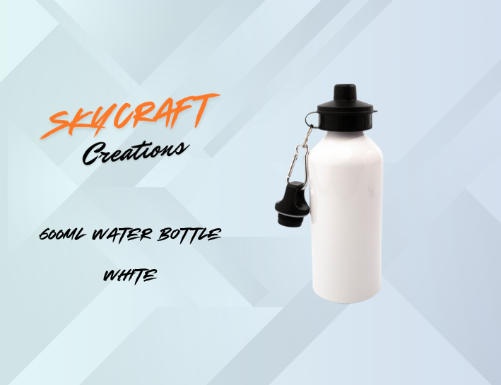 Personalised 600ml Aluminium Water Bottle - White