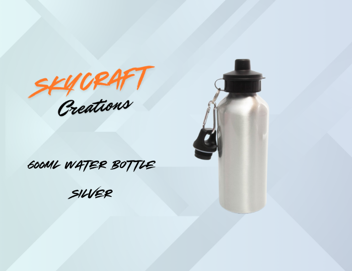 Personalised 600ml Aluminium Water Bottle - Silver