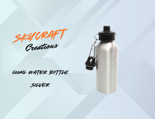 Personalised 600ml Aluminium Water Bottle - Silver