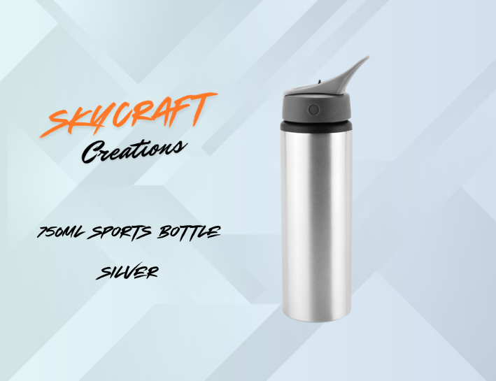 Personalised 750ml Aluminium Sports Bottle - Silver