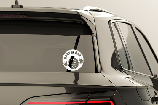 Baby In Car Vinyl Sticker