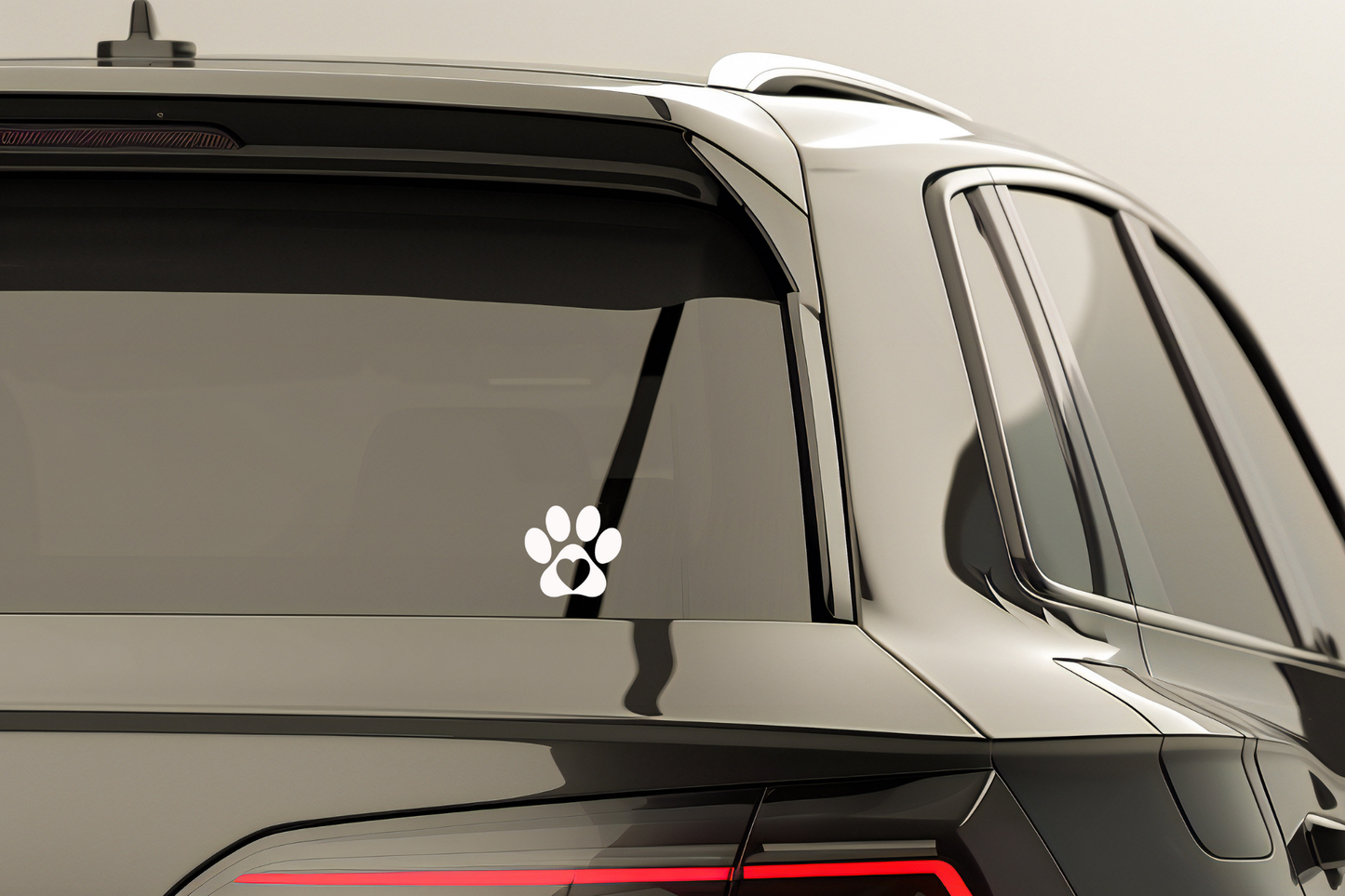 Paw Print Heart Vinyl Sticker